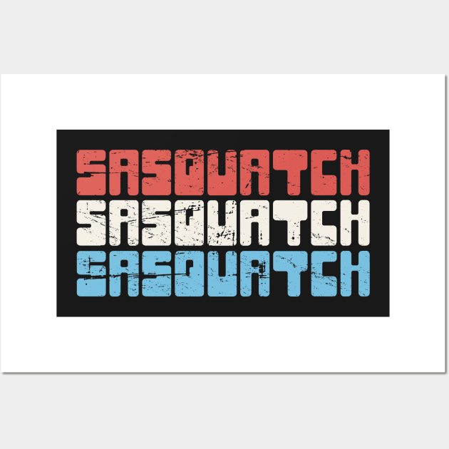 Retro 70s Patriotic Sasquatch Bigfoot Wall Art by MeatMan